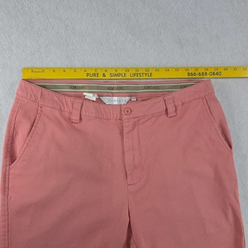 AMIANI Shorts Flat Front Roll Cuff Men's Size 34 Resort Fashion Cotton Stretch